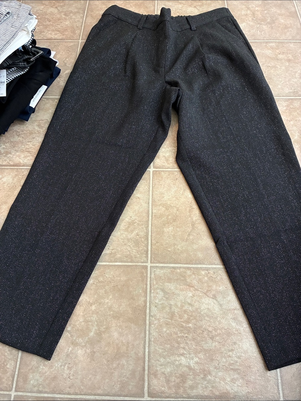 LOFT Women's Black Sparkle Dress Pants